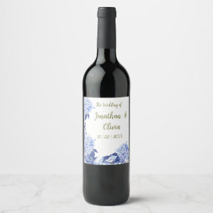 Etiqueta Para Botella De Vino Sweet Shower Spring purple Floral Wedding