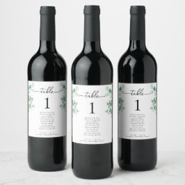 Etiqueta Para Botella De Vino Tabla de Bodas Minimalistas modernos de Leyton