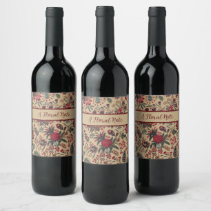 Etiqueta Para Botella De Vino Tapiz floral Neoblework Flor Art