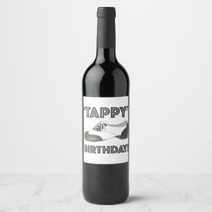 Etiqueta Para Botella De Vino Tappy Birthday Black Tap Dance Teacher Shoes