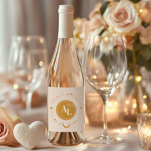 Etiqueta Para Botella De Vino Tarjeta de Embarque Boda Cósmica 
