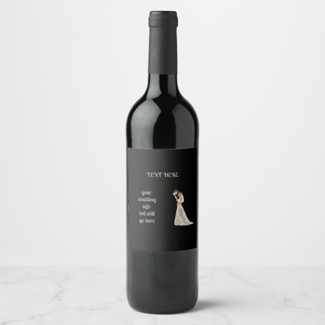 Etiqueta Para Botella De Vino Tarjeta de fecha plana (Anverso)