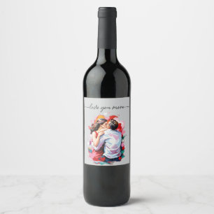 Etiqueta Para Botella De Vino tarjeta de vacaciones suave de los amantes