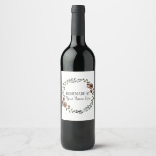 Etiqueta Para Botella De Vino Tarta de galleta casera Corona floral de artesanía