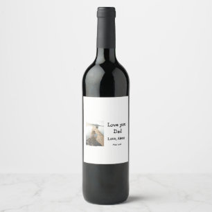 Etiqueta Para Botella De Vino Te amo el día de papá padre elegante agregar texto