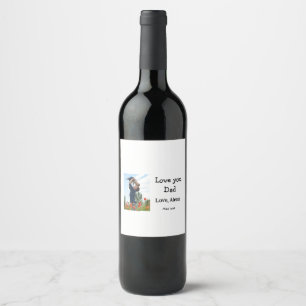 Etiqueta Para Botella De Vino Te amo el día de papá padre elegante agregar texto