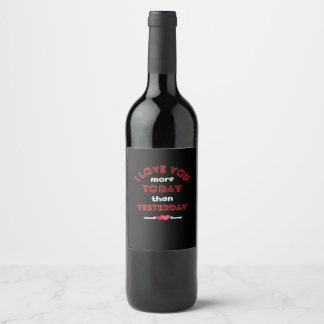 Etiqueta Para Botella De Vino Te amo más hoy que ayer Cita romántica