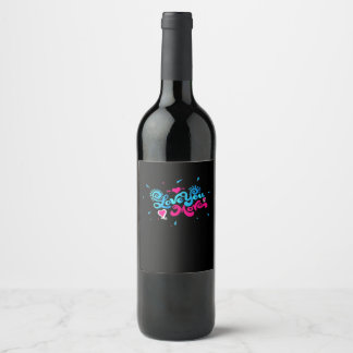 Etiqueta Para Botella De Vino Te Amo Más Tipografía Limpia Estilo 