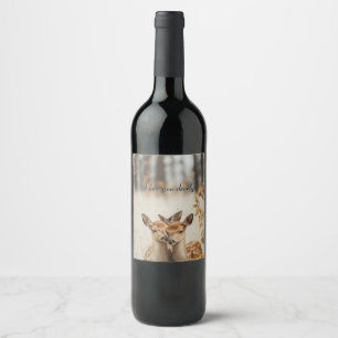 Etiqueta Para Botella De Vino Te Amo Queridamente Regalo de Mellizos Ciervos Gol