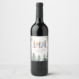 Etiqueta Para Botella De Vino Té de Despedida de Soltera Nutcracker Christmas 