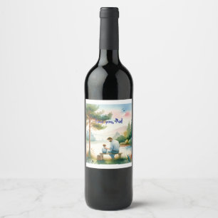 Etiqueta Para Botella De Vino Te quiero, papá
