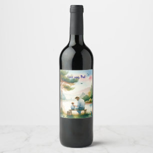 Etiqueta Para Botella De Vino Te quiero, papá