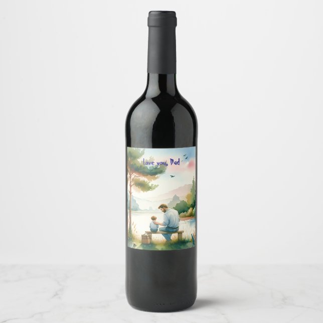Etiqueta Para Botella De Vino Te quiero, papá (Anverso)