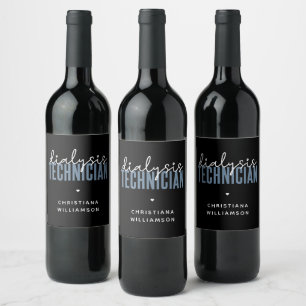 Etiqueta Para Botella De Vino Técnico de diálisis personalizado   Regalos tecnol
