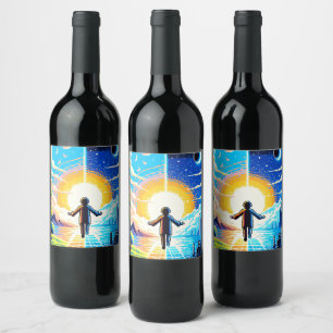 Etiqueta Para Botella De Vino Tecnología y armonía de la naturaleza - Arte de pí