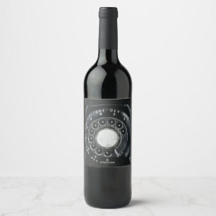 Etiqueta Para Botella De Vino Teléfono rotatorio del vintage