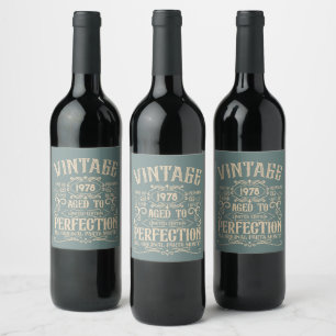 Etiqueta Para Botella De Vino Tema del whisky de cumpleaños vintage personalizad
