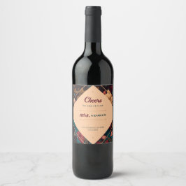 Etiqueta Para Botella De Vino Tema floral oscuro y rico para despedida de solter