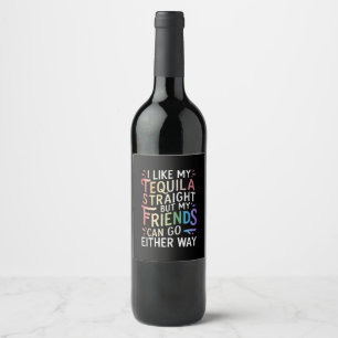 Etiqueta Para Botella De Vino Tequila Amigos Heteros Van De Cualquiera De Las Do