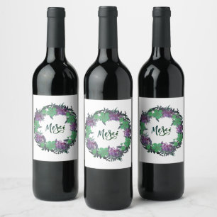 Etiqueta Para Botella De Vino Terca negra de terciopelo   Pizarra Grunge Vintage