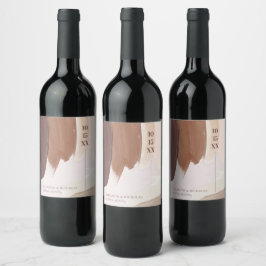 Etiqueta Para Botella De Vino Terracota Condimentada | Etiqueta de Vino de Boda 