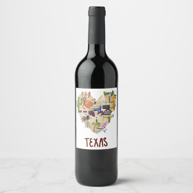 Etiqueta Para Botella De Vino Texas Wine Lavel (Anverso)