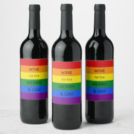 Etiqueta Para Botella De Vino Texto del personalizado Bandera arco iris