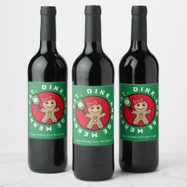Etiqueta Para Botella De Vino Texto del personalizado del chica Gingerbread