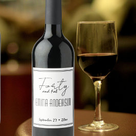 Etiqueta Para Botella De Vino Texto moderno minimalista personalizado Marco níti