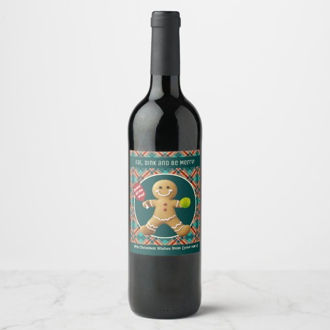 Etiqueta Para Botella De Vino Texto personalizado Baloncesto Gingerbread Delight (Anverso)