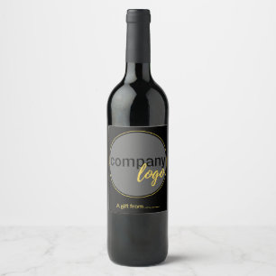 ETIQUETA PARA BOTELLA DE VINO TEXTO PERSONALIZADO DE PLANTILLA DE LOGOTIPO DE EM