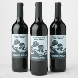 Etiqueta Para Botella De Vino Texto personalizado Water Polo