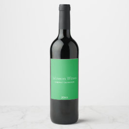 Etiqueta Para Botella De Vino Textura verde de grano minimalista