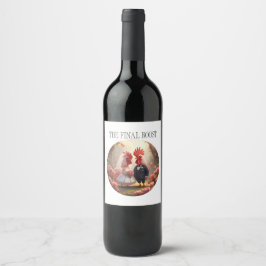 Etiqueta Para Botella De Vino The Final Roost – Cute Rooster Wedding Bachelorett