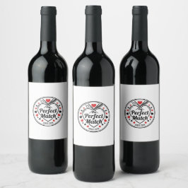 Etiqueta Para Botella De Vino The Perfect Match Barber Stylist Vintage Valentine