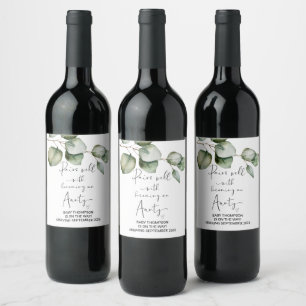Etiqueta Para Botella De Vino Tía para estar embarazada Invitación hermana amigo