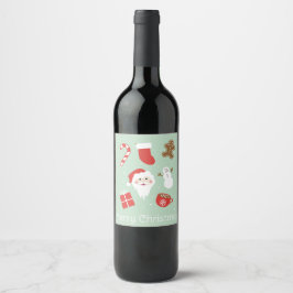 Etiqueta Para Botella De Vino Tiempo de Navidad  