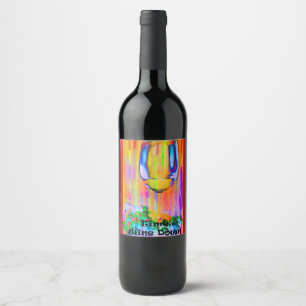 Etiqueta Para Botella De Vino Tiempo de perder