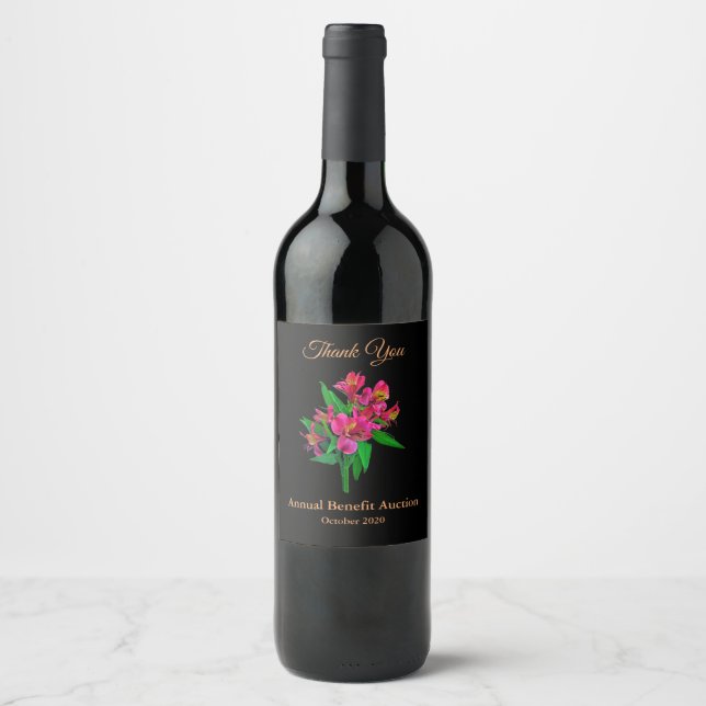 Etiqueta Para Botella De Vino Tiger Lily (Anverso)