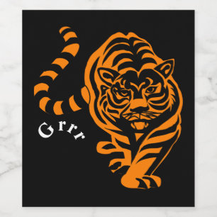 Etiqueta Para Botella De Vino Tigre