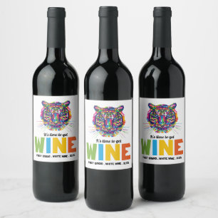 Etiqueta Para Botella De Vino Tigre salvaje