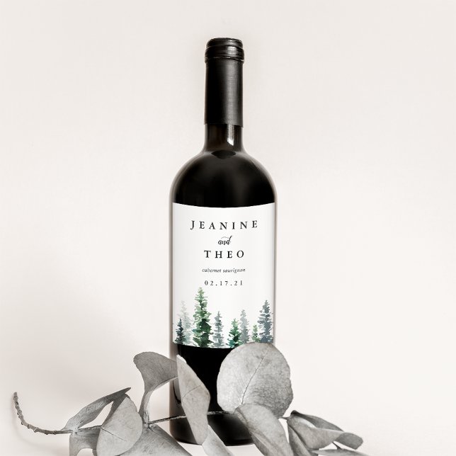 Etiqueta Para Botella De Vino Timber Grove | Boda personalizado (Subido por el creador)