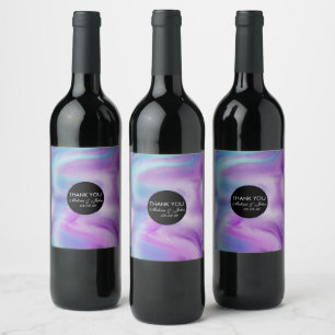 Etiqueta Para Botella De Vino Tinta líquida colorido remolino de mármol púrpura 