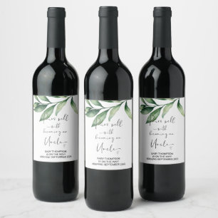 Etiqueta Para Botella De Vino Tío será Invitación de embarazo para Hermano Ganad