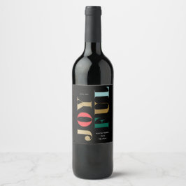 Etiqueta Para Botella De Vino Tipo de Alegría Moderna Navideña