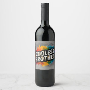 Etiqueta Para Botella De Vino Tipografía de HERMANOS MÁS REFRIGERADA con salpica