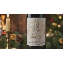 Tipografía de Navidad y Feliz Año Nuevo en Blanco