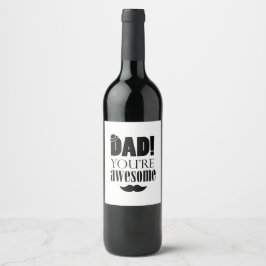 Etiqueta Para Botella De Vino ¡Tipografía minimalista para el Día del Padre!