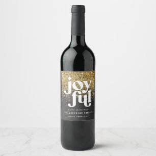 Etiqueta Para Botella De Vino Tipografía moderna de Navidades independientes de 