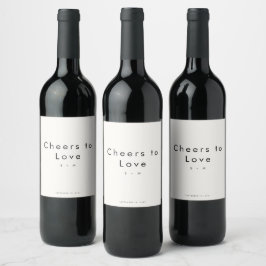 Etiqueta Para Botella De Vino Tipografía Moderna Minimalista para Boda